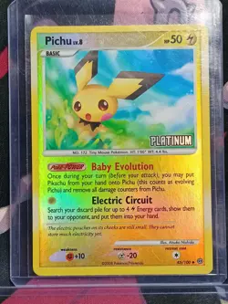 Pokemon TCG Pichu 45/100 Burger King Reverse Holo Platinum Stamp 2008 - Image 1