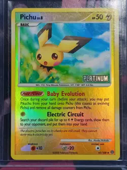Pokemon TCG Pichu 45/100 Burger King Reverse Holo Platinum Stamp 2008 - Image 2