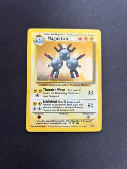 Magneton 009/102 Base Set Holo Pokemon - Heavily Played HP - Image 1