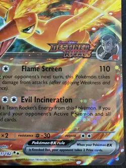 Team Rocket's Moltres Ex 31/182 - Destined Rivals - DOUBLE RARE STAMPED HOLO - Image 3