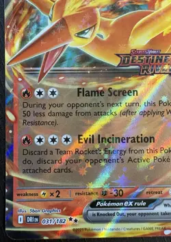Team Rocket's Moltres Ex 31/182 - Destined Rivals - DOUBLE RARE STAMPED HOLO - Image 4