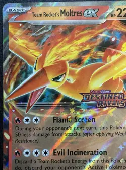 Team Rocket's Moltres Ex 31/182 - Destined Rivals - DOUBLE RARE STAMPED HOLO - Image 5