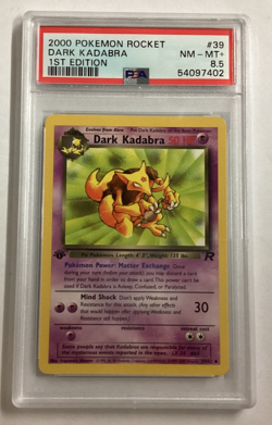 Pokemon Team Rocket 1st Edition DARK KADABRA PSA 8.5 (7402) Graded Power - Image 1