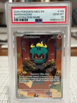 2025 POKEMON MEG EN-MEGA EVOLUTION ILLUSTRATION RARE #146 MARSHADOW PSA 10 - Image 1