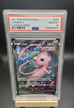 2021 POKEMON SWORD & SHIELD FUSION STRIKE #250 FULL ART/MEW V PSA 10 - Image 1