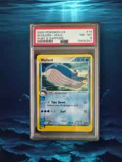 2003 Pokemon EX Ruby & Sapphire Wailord #14 Holo PSA 8 NM-MT - Image 1
