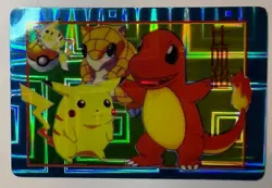 Pocket Monster Sandshrew/Charmander/Pikachu Bandai Cardass Sticker Pokemon- 1998 - Image 1