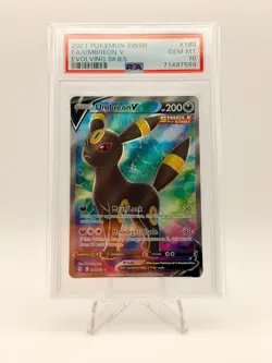 2021 POKEMON EVOLVING SKIES FULL ART UMBREON V 188/203 PSA 10 - Image 1