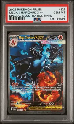 Pokemon Mega Charizard X ex Phantasmal Flames SIR #125 PSA 10 - Image 1