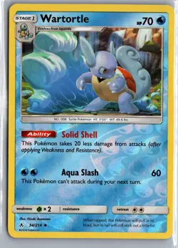 Wartortle 34/214 Uncommon Unbroken Bonds Pokemon Reverse Holo Lightly Played - Image 1