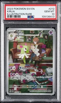 2023 POKEMON SVI EN-SCARLET & VIOLET ILLUSTRATION RARE #212 KIRLIA PSA 10 - Image 1