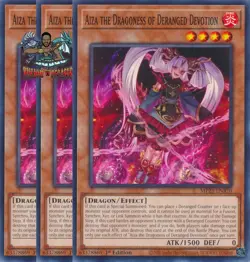 Yugioh! 3x Aiza the Dragoness of Deranged Devotion MP25-EN370 Common 1st Ed NM - Image 1