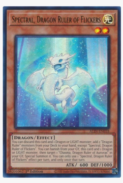 Yugioh Spectral, Dragon Ruler of Flickers ALIN-EN018 Ultra Rare 1st Edition NM - Image 1