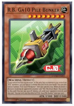 Yugioh! R.B. Ga10 Pile Bunker DOOD-EN092 SUPER RARE Doom of Dimensions PREORDER - Image 1