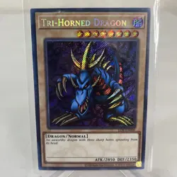 Lot of 2 Yugioh LOB-EN000 Tri-Horned Dragon Card Secret Rare & Fissure 25th - Image 2