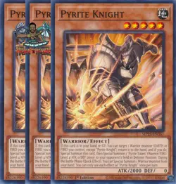 Yugioh! 3x Pyrite Knight MP25-EN367 Common 1st Ed NM - Image 1