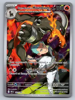 Team Rocket's Houndoom 191/182 Illustration Rare Destined Rivals Pokemon Holo NM - Image 1