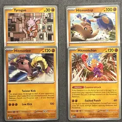 Tyrogue Hitmonchan Hitmonlee Hitmontop Evolution Pokemon TCG Card Lot - Image 1