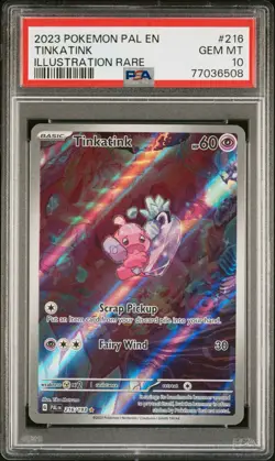 PSA 10 TINKATINK #216 2023 POKEMON PAL EN-PALDEA EVOLVED ILLUSTRATION RARE - Image 1