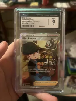 Pokemon TCG Bird Keeper Shining Fates Holo Ultra Rare Card 066/072 CGC 9 Mint - Image 1