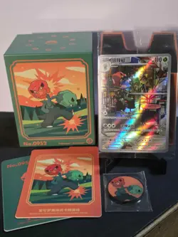 Pokemon TCG Metal Deck Box Scovillain Storage Tin Chinese Version with Magnet - Image 1