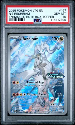 2025 POKEMON JTG EN-JOURNEY TOGETHER ENHANCED BOOSTER BOX N'S RESHIRAM PSA 10 - Image 1