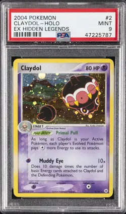2004 POKEMON EX HIDDEN LEGENDS #2 CLAYDOL-HOLO PSA 9 - Image 1
