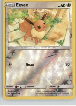 Eevee 155/214 Common Lost Thunder Pokemon Reverse Holo Near Mint - Image 1
