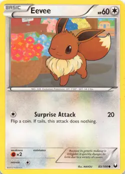Eevee 83/108 Common Dark Explorers Pokemon Moderately Played - Image 1