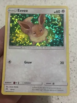Pokemon TCG Eevee 012/012 McDonald's 2019 Promo Holo English 2019 Gnaw 20 - Image 1