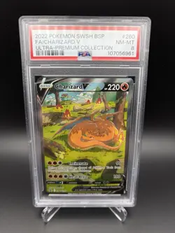 Pokemon Charizard V SWSH260 2022 SWSH Black Star Promo Holo PSA 8 Graded - Image 1