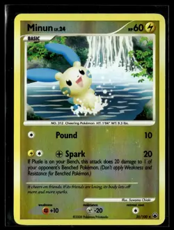 Minun 25/100 Majestic Dawn Reverse Holo Rare Pokemon - Image 1