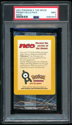 PSA 9 Factory Sealed Pokemon Movie 3 Entei Black Star Promo Reverse Foil 2001🔥 - Image 1