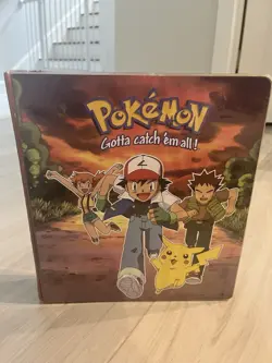 Pokemon Vintage 3 Ring Binder Ash 1999 Pikachu Brock Misty Official Nintendo - Image 1