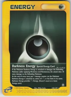Pokemon TCG Darkness Energy Rare Aquapolis 142/147 - Image 1