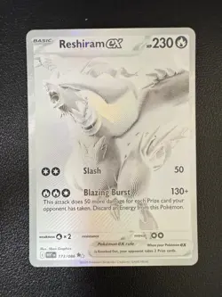 Reshiram EX White Flare English BWR Card 173/086 Mint Condition - Image 1
