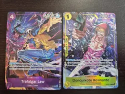 Rosinante & Trafalgar Law Illustration Box Vol 6 Promos OP12-108 & P-093 NM - Image 1