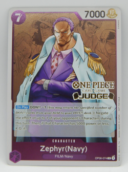 One Piece - Wings of the Captain Judge Promo Foil OP06-074 - ZEPHYR (Navy) - Image 1