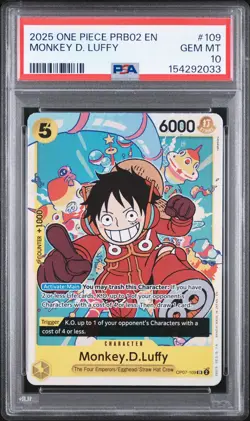 2025 One Piece Prb02 Vol.2 Monkey D. Luffy #109 PSA 10 - Image 1