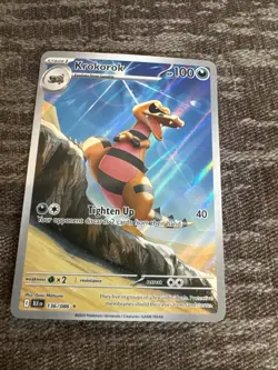 Krokorok 136/086 Illustration Rare – SV Black Bolt Pokemon Card (NM) - Image 1