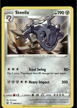 Pokemon Steelix 099/163 Battle Styles Holo Rare 2 Card Lot - Image 1