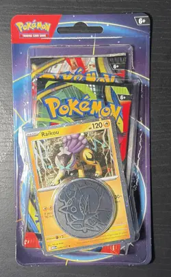 Pokemon Raikou Foil Promo Card Blister 2 Pack + RipNRollTv Gift Pk - Image 1