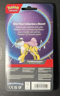 Pokemon Raikou Foil Promo Card Blister 2 Pack + RipNRollTv Gift Pk - Image 2