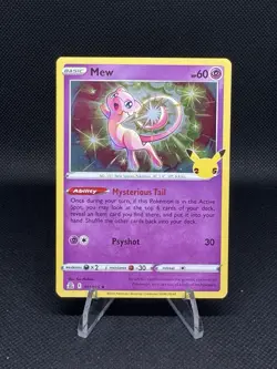 Mew Holo Rare Celebrations 011/025 New TCG Card Sword & Shield Foil 2021 TCG - Image 1