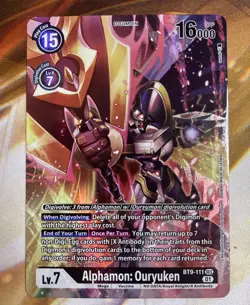 Digimon Card Game Alphamon: Ouryuken BT9-111 SEC Foil LP - Image 1