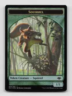 Squirrel Token 15 Foil Token Modern Horizons Magic: The Gathering LP - Image 1