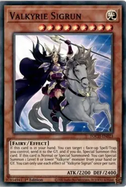 Valkyrie Sigrun - TOCH-EN023 - Super Rare - 1st Edition Near Mint Yugioh! Card - Image 1