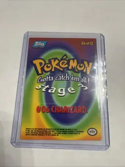 Pokemon Topps #06 Charizard E6 of 12 Non-Holo Vintage 1999 Blue Logo - Image 2