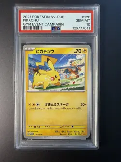 Pokemon Slab - Pikachu Promo 120/sv-p PSA 10 - Japanese Gym Event - Image 1