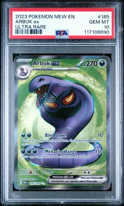 PSA 10 2023 Arbok ex 185/165 Holo Full Art Ultra Rare - Pokemon 151 - Image 1
